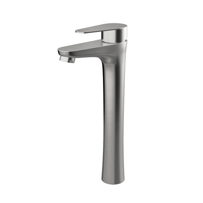 Brushed Nickel Vessel Sink Faucet Single Handle Tall Bathroom Sink Faucet Vanity Bathroom Faucet