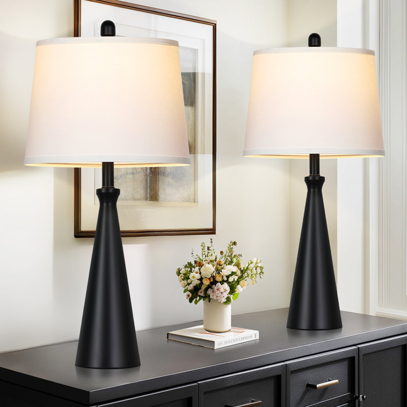 Lampe de table 27,5 "à contrôle tactile moderne avec ports USB et Type-C, éclairage à intensité variable à 3 voies