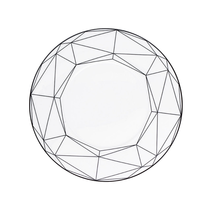 Gem Cut Onyx Bone China Salad/Dessert Plate