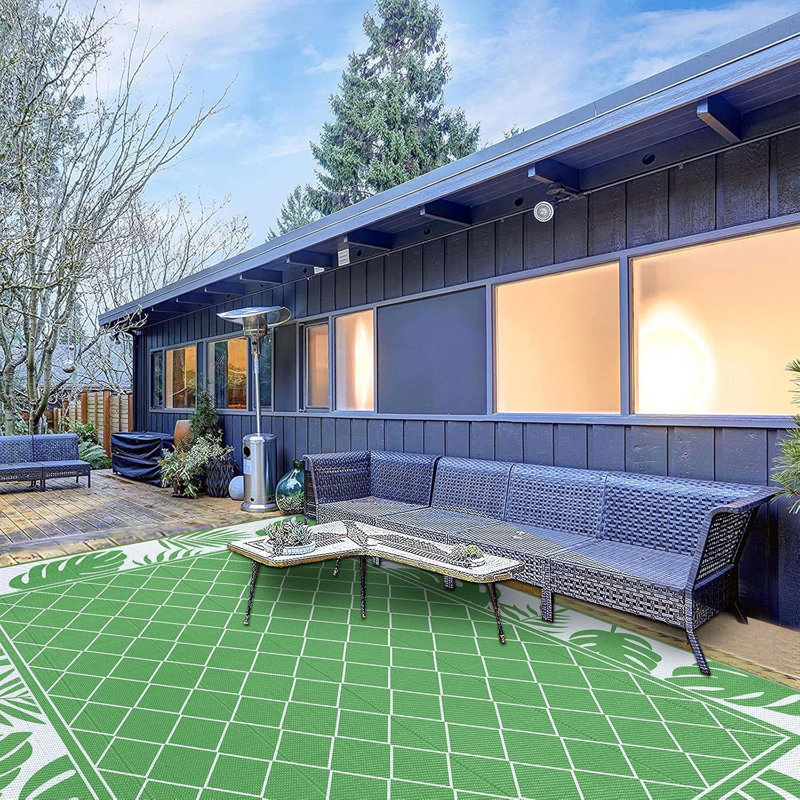 Tapis d'extérieur imperméable, Vert, Rectangle 9 pi x 12 pi