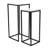 Sarrasseau Nesting Side Tables, Set of 2 with Real White Marble Tops & Black Metal Legs-741313326