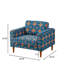 Ensemble de salon 3 pièces Damesha, canapé en tissu à motif Mid-Century moderne, causeuse et fauteuil avec pieds en bois