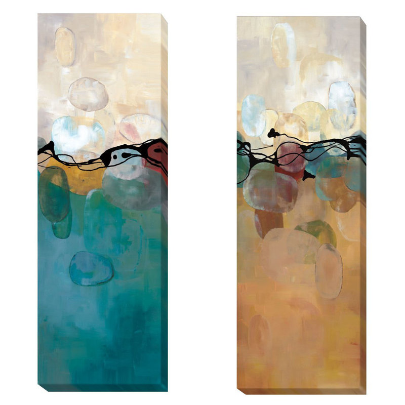 «Retro Jewels I and III» par Laurie Maitland, ensemble de 2 impressions sur toiles tendues, Grand