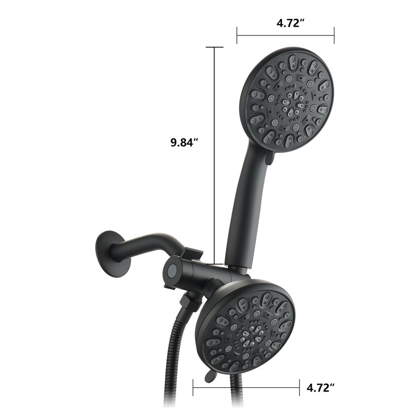 Dual Shower Head 1.8 GPM GPM, Matte Black 