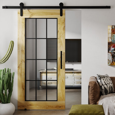 Jordon Solid Oak Sliding Barn Doors Prefinished