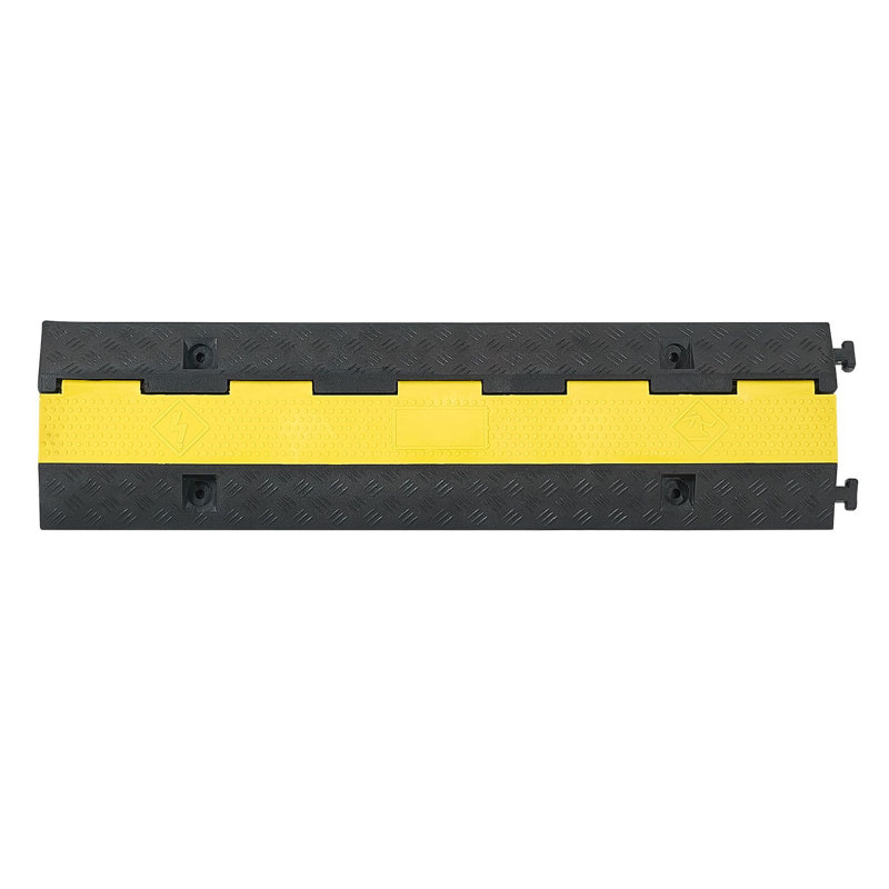 Cable Protector Ramp, 22,000 lbs/Axle Load Capacity, Rubber Material, 1 Pack, 1 Channel Heavy Duty Cord Cover, Black, 2.76 x 1.97 in Channel with Flip-Open Top Cover