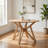 Evans Dining Table, Round Top, Angled Base, Walnut Brown Hardwood, 42 Inch