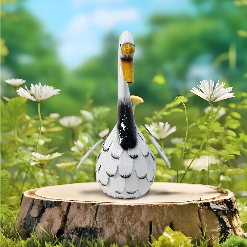 Color Swan Metal Garden Statue