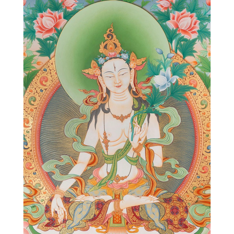 Tara blanc super fin (Thangka sans brocart)