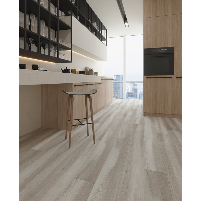 7" x 60" x 6mm Oak Click Lock SPC Luxury Vinyl Plank, Chromatic Smoke