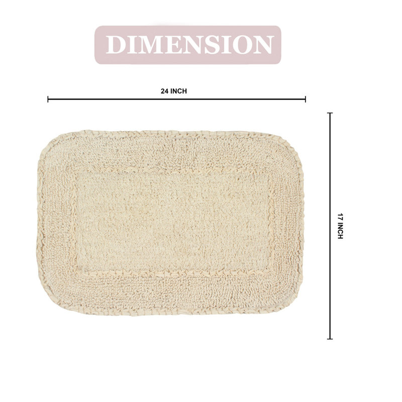 Maytham Bath Rug, Ivory, Rectangle - 17" W x 24" L