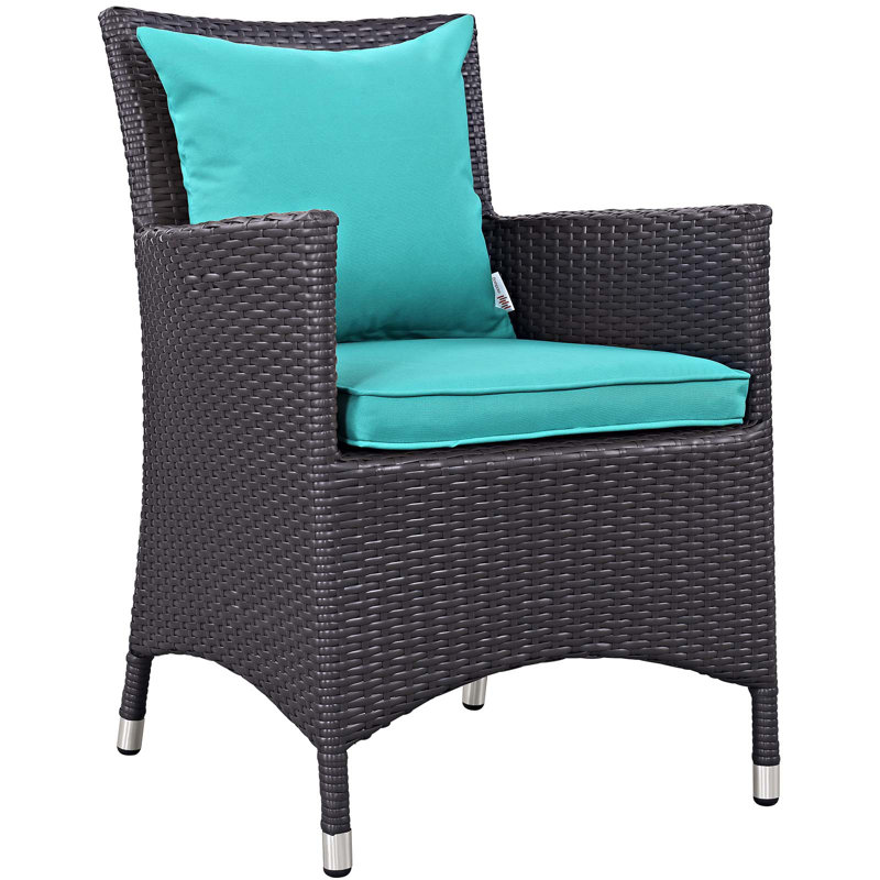 Ensemble de patio extérieur 3 pièces avec foyer Convene par Modway, Turquoise