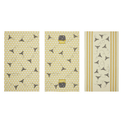 Buzzy Bees Honeypot Tea Towel Set of 3 16x28