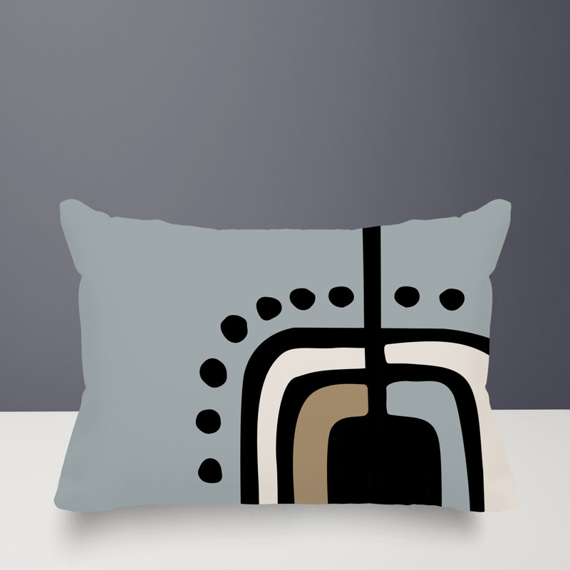 Coussin lombaire réversible intérieur / extérieur Sofi Minimalist, H 18 po x l 25 po, Gris