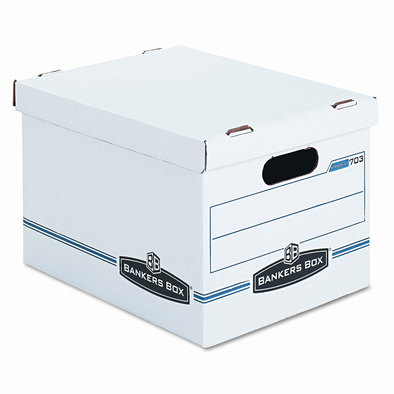 Stor/File Box w/Handles, Letter/Lgl, 12 x 15 x 10, WE/Blue, 4/Carton