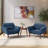 Merrylite 37" Wide Upholstered Armchair with Tufted Backrest, Blue-1110119225