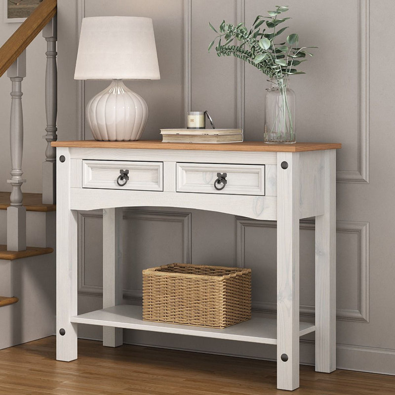 Saragosa 90cm Solid Wood Top Console Table