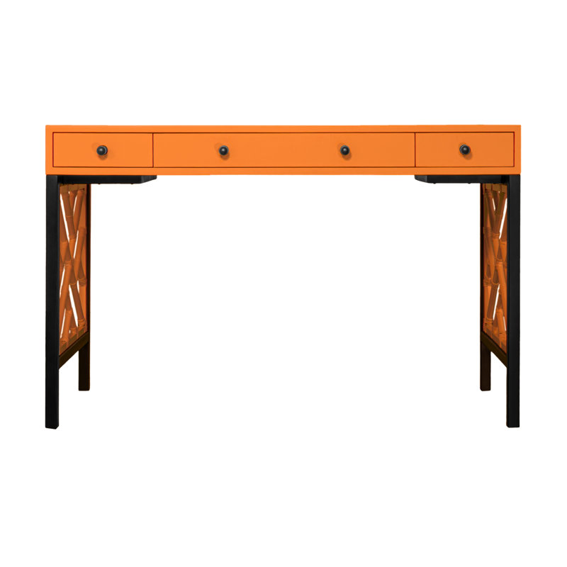 Chippendale Writing Desk, Citrus Orange