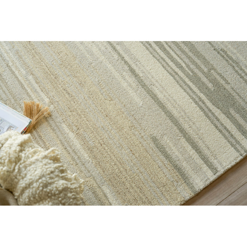 Acacia Hand Tufted New Zealand Wool Gray/Ivory Area Rug, 6'X9'