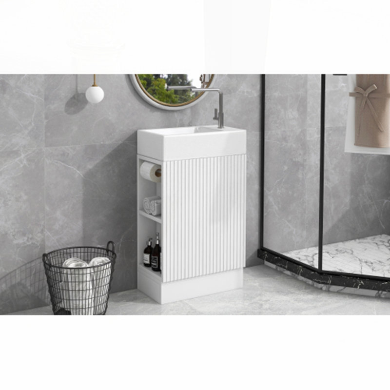 Meuble-lavabo 18,6 po avec lavabo, Blanc