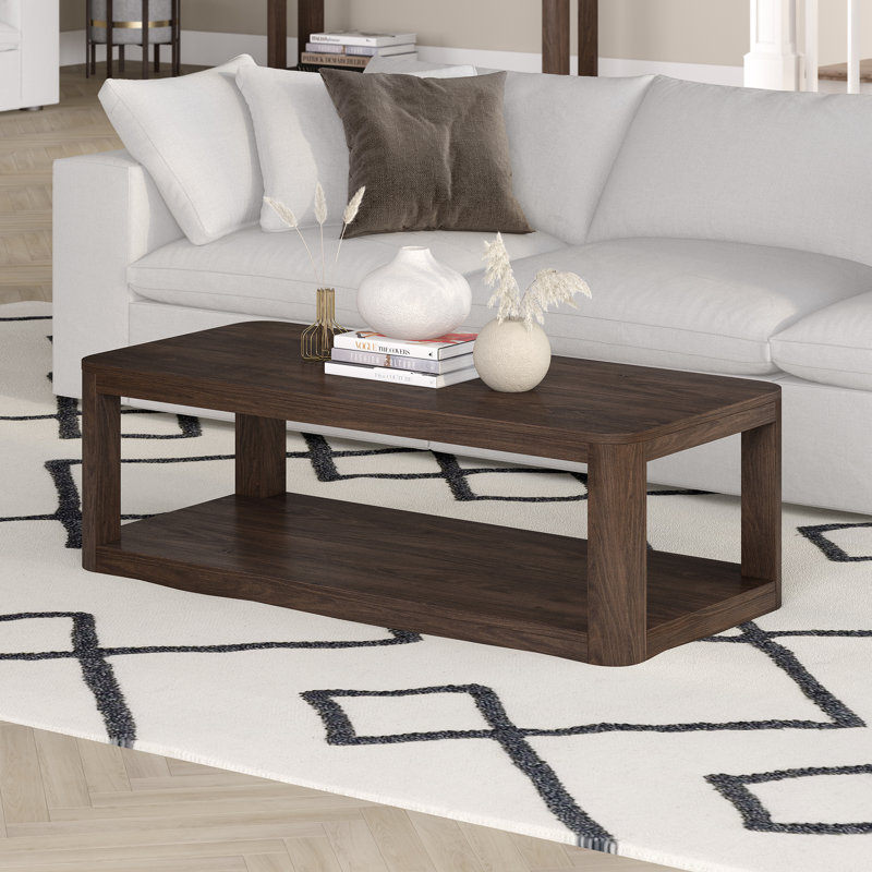 Table basse rectangulaire en aulne de 47 po Stellan Analisia, Brun aulne