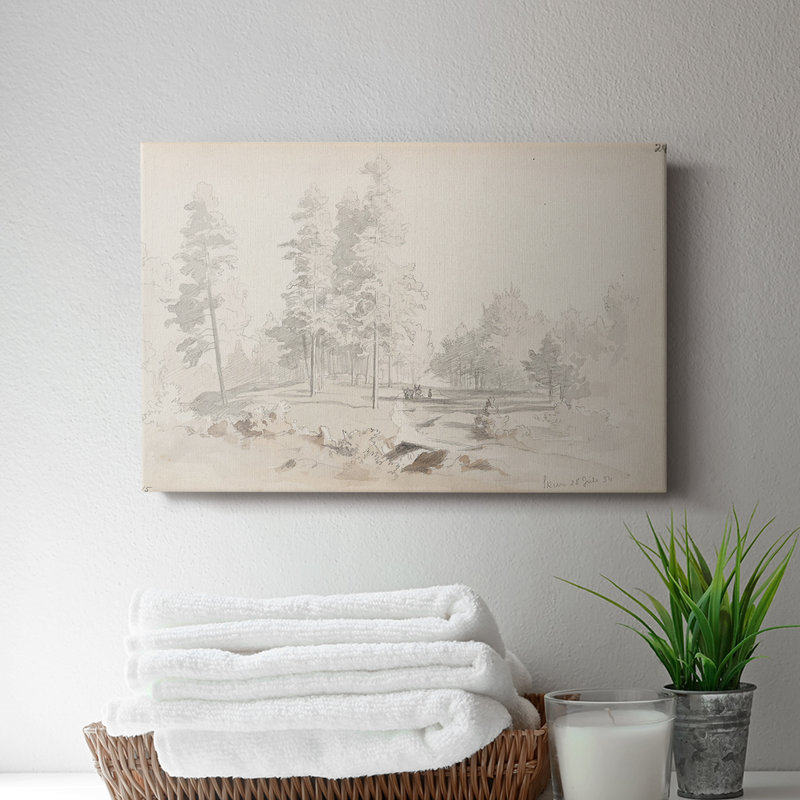 Croquis rétro - XXIXe - Cavas enveloppés de galerie, H 32 po x l 48 po