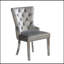 Ensemble de fauteuils de salle à manger capitonnés contemporains en flanelle 2 pièces