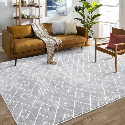 Tapis à motif géométrique moelleux de qualité supérieure