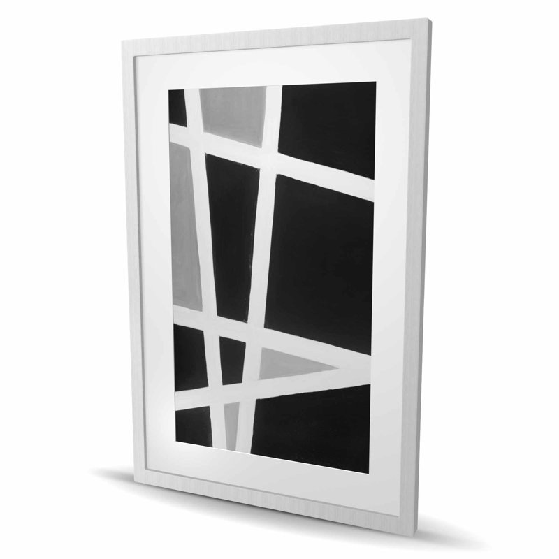 Lignes abstraites noires et blanches | Imprimé de salon Shapes