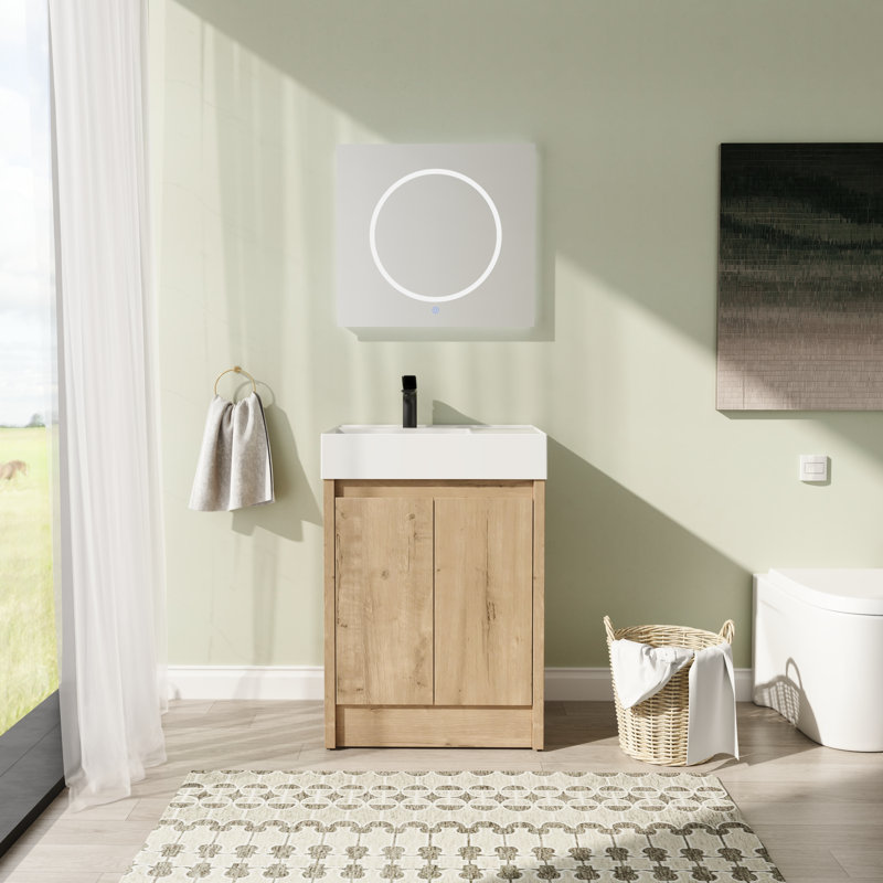 Meuble-lavabo simple avec plateau de meuble-lavabo 23,67 po Jontarius