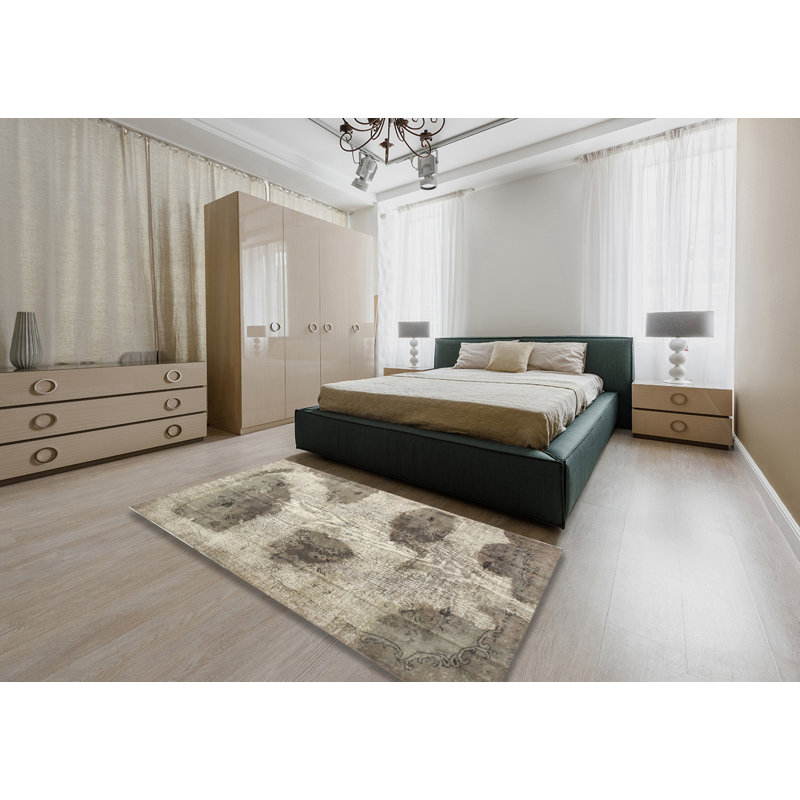 Tapis contemporain gris, Rectangle 4 pi x 6 pi