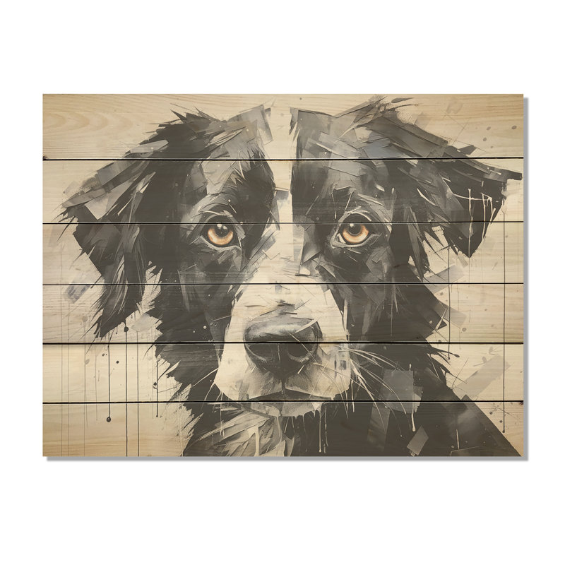 Sarabi Dog Portrait - Dog Wood Wall Art On Natural Pine Wood, 10" H x 20" W