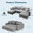 103'' Modular Sectional Sofa With Chaise Conversion And 2 Throw Pillows-458053653