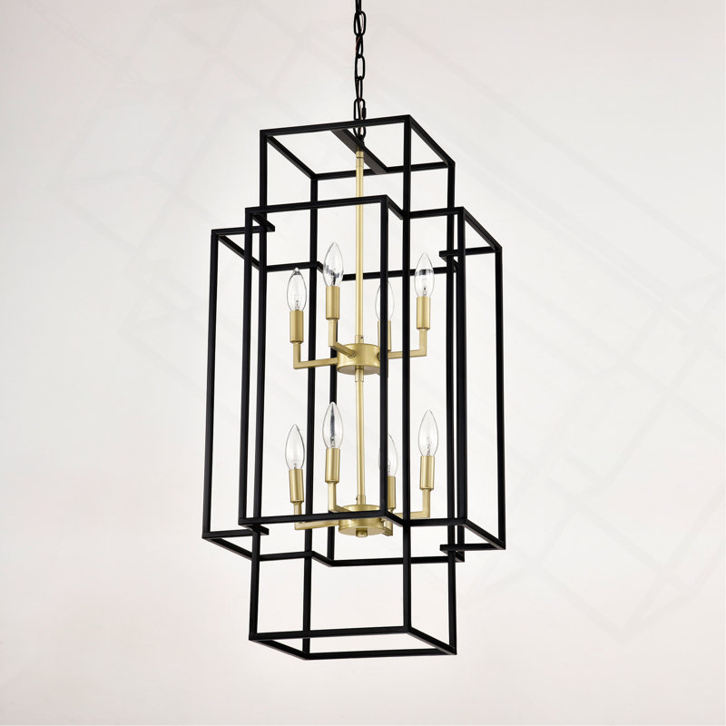 Luminaire suspendu en métal à 8 lumières