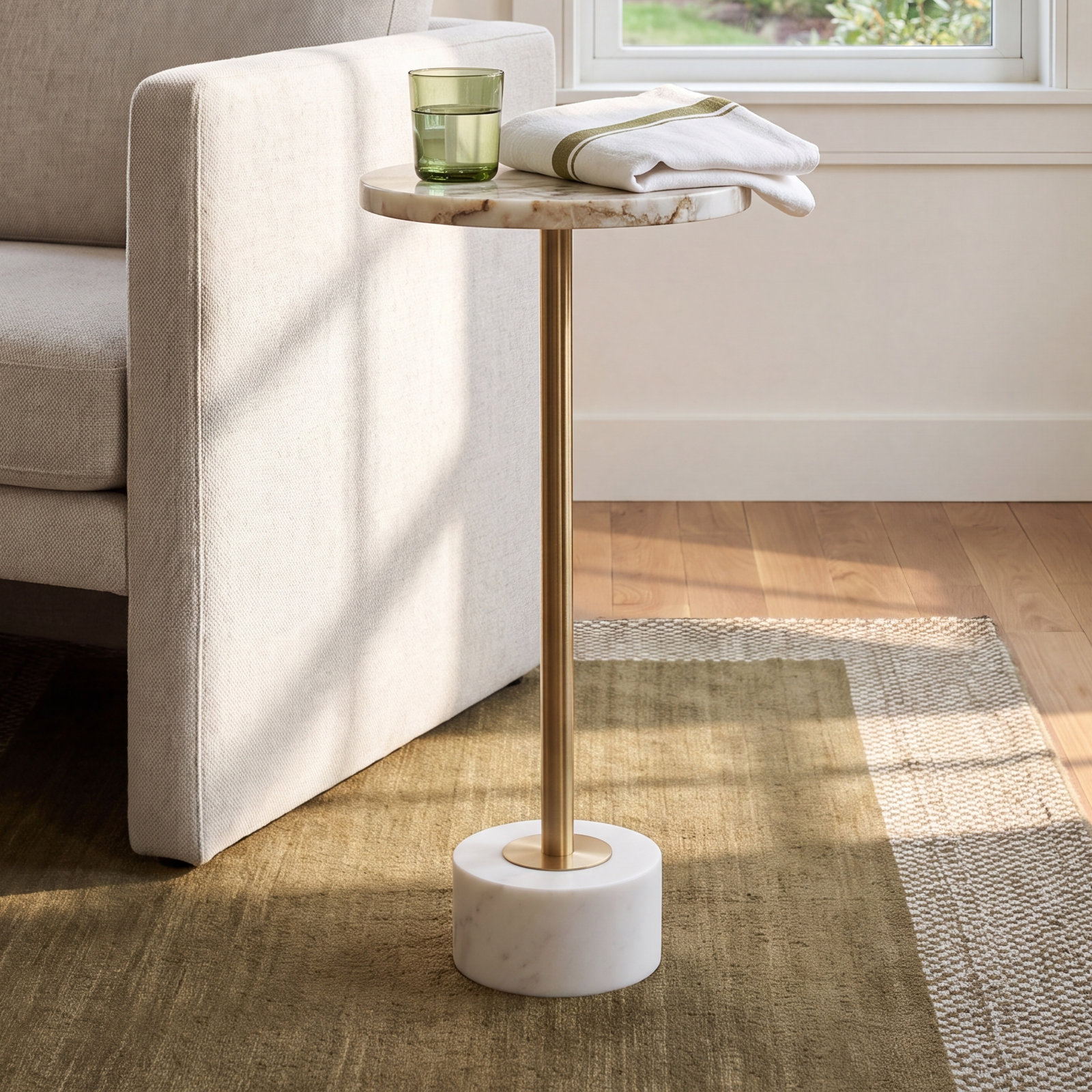 Robertia 10" Genuine Marble End Table
