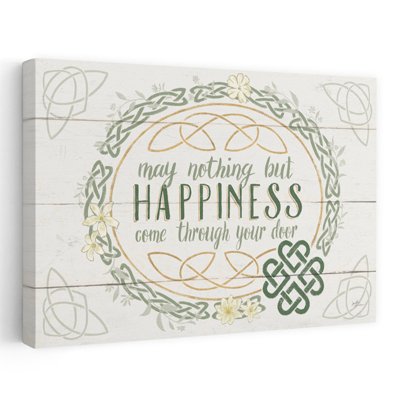 Irish Blessings V - Buttercup Celtic Flowers - art gris, H 24 po x l 36 po