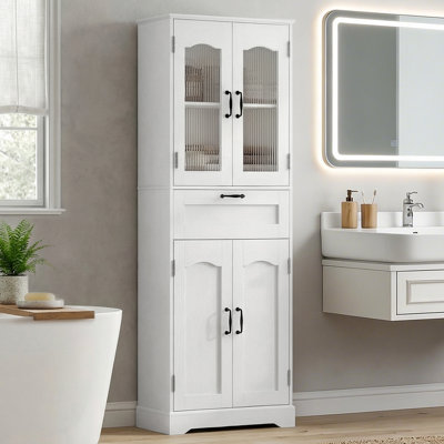 Freestanding Bathroom Cabinet With Drawers,66.9″ H Freestanding Bathroom Cabinet With 4 Doors
