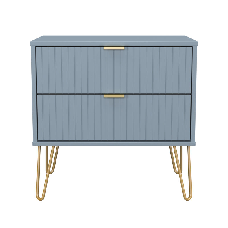 Beranda 58cm W Manufactured Wood Bedside Table, Denim Blue
