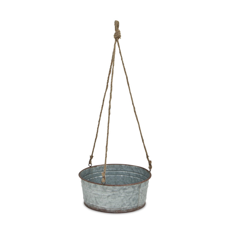 Prokop Handmade Metal Hanging Planter, 4" H x 9.75" W x 9.75" D