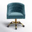 Chaise de travail en velours Doreen-1230664770