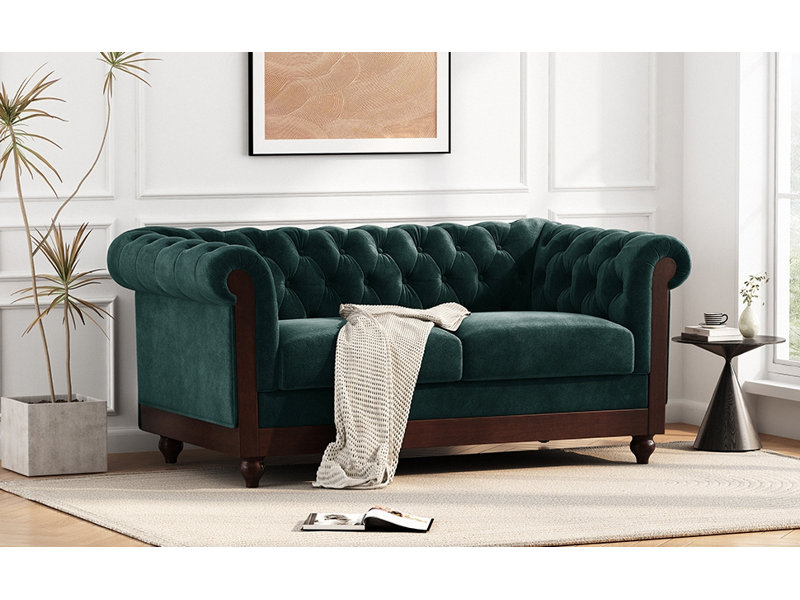 Canapé en velours 59,44 po Chesterfield