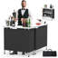 Black Rectangular Aluminum Patio Folding Bar Table-869338849-869338851