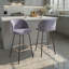 Tabouret de comptoir Terrance à hauteur fixe avec pieds en métal noir et repose-pieds carré doré-723199335-723199328