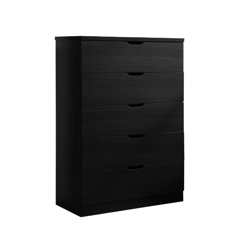 Armoire-penderie moderne à cinq tiroirs avec rangement à glissières en métal