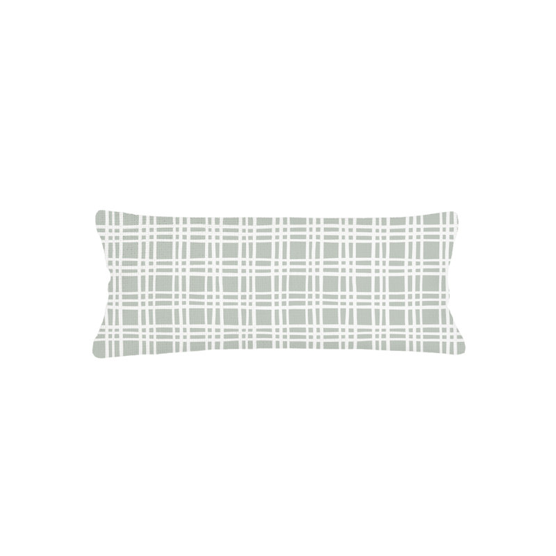 Cape Blue Estate Plaid Linen Dutch Euro Pillow 28X36 with Down Insert, Beige, Square 26", Down Blend