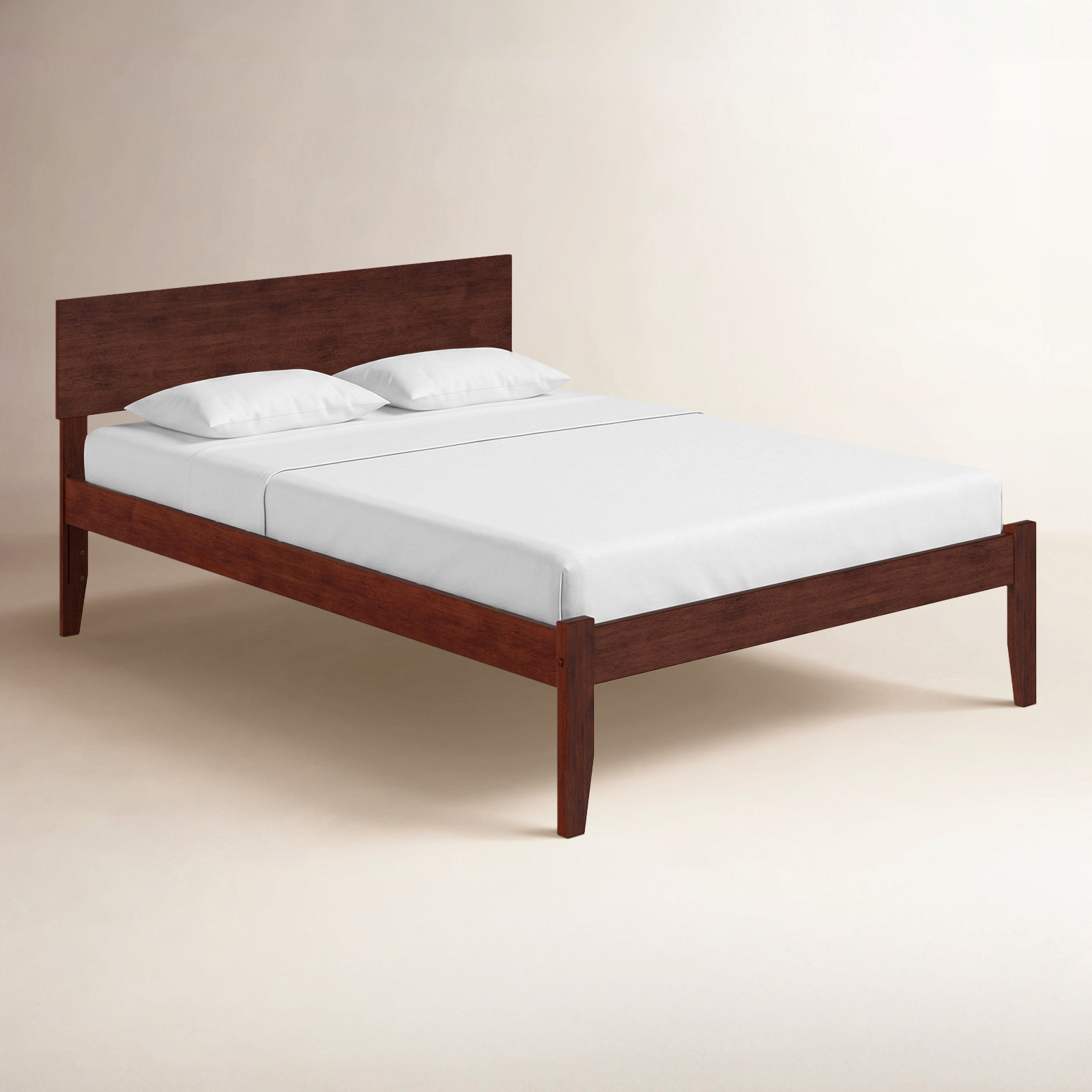 Lampley Solid Wood Platform Bed, Full, Walnut