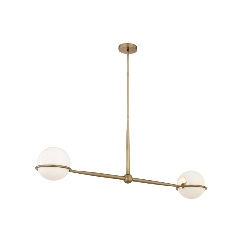 Lustre linéaire 2 lumières Orstyn, H 8 po x l 8,5 po x P 52 po, Deux lumières