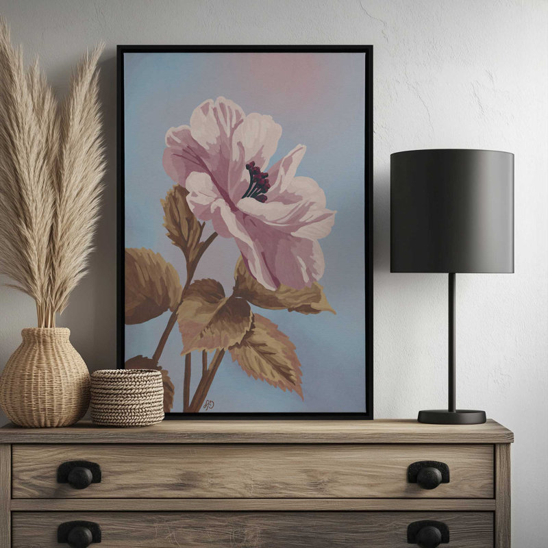 «Vintage Begonia Botanical» par Lisa D Art Designs, reproduction d'art, Cadre flottant, H 24 po x l 18 po, Doré