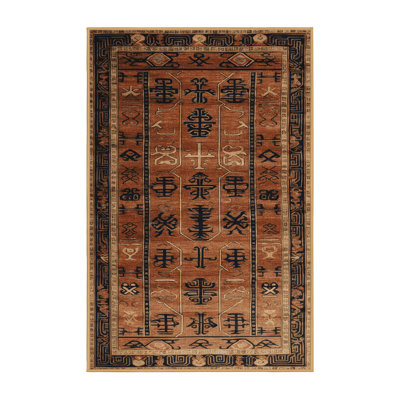 Machine Washable Art Deco Brown Area Rug