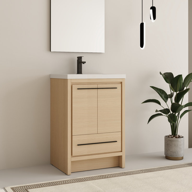 Ensemble de meuble-lavabo simple 24 po avec plateau en résine Eardisley, 24"